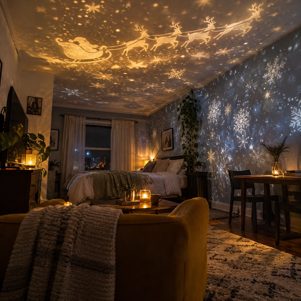 AI-generated Christmas projection atmosphere illustration