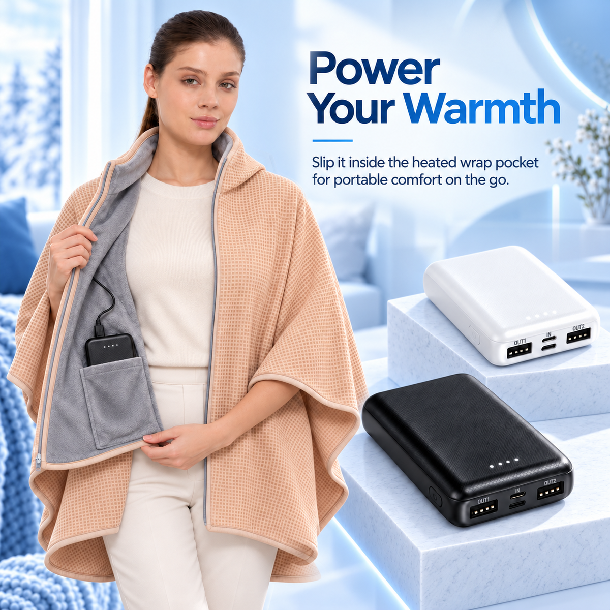 Faroniq Portable Power Bank for Heated Shawl