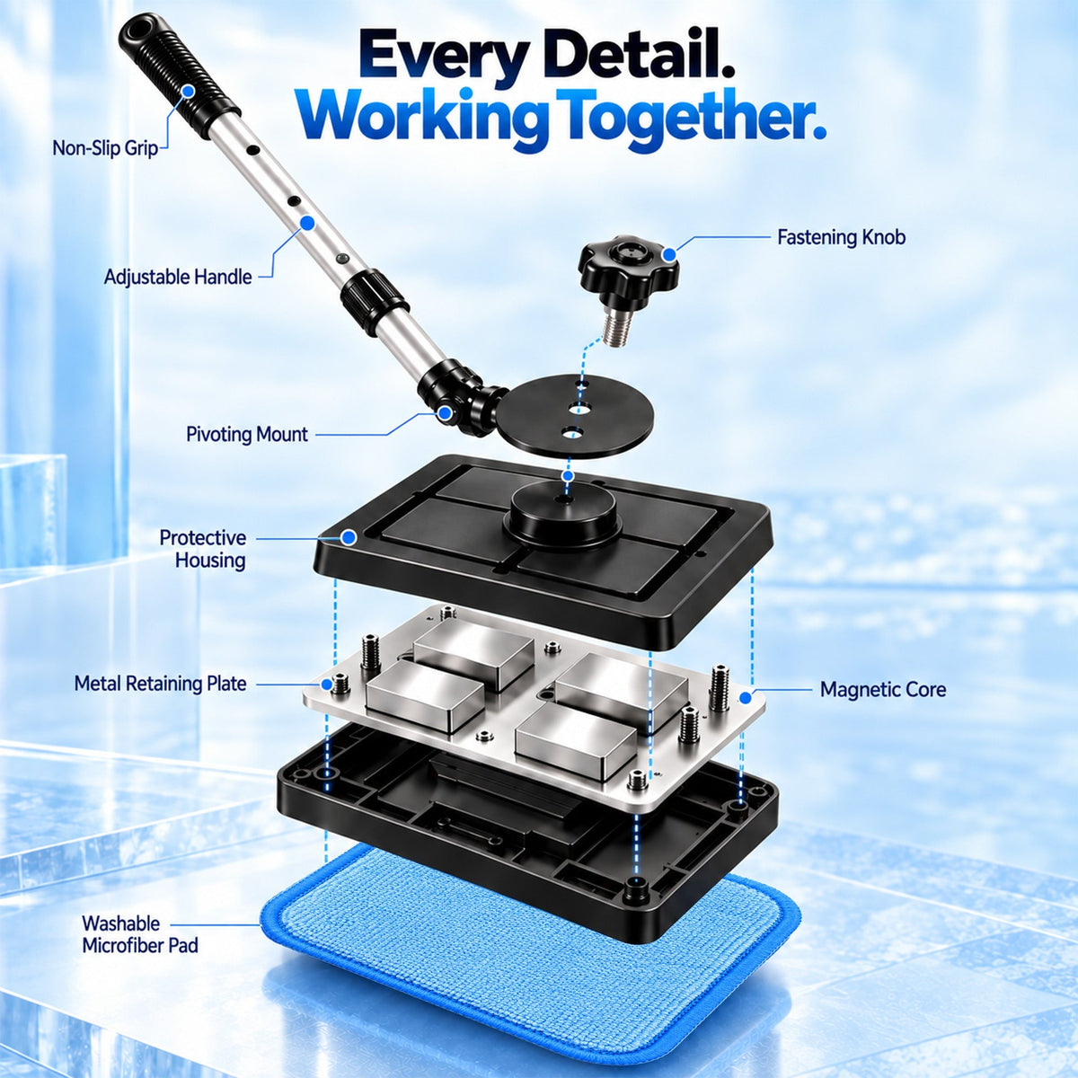 Faroniq All-In-One Magnetic Glass Cleaner