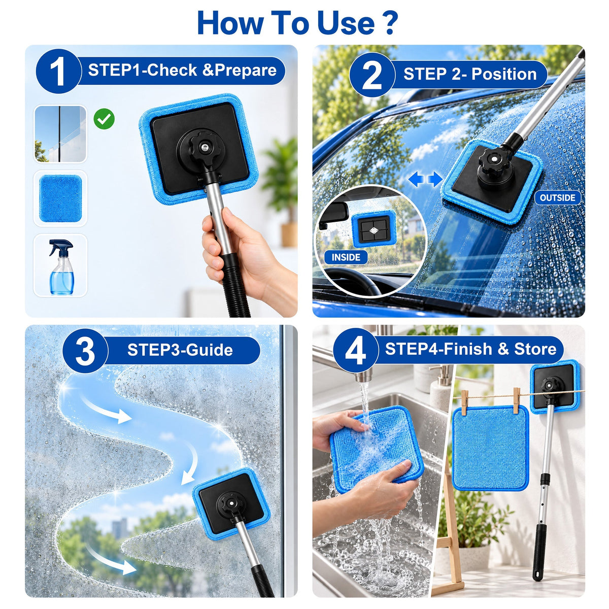 Faroniq All-In-One Magnetic Glass Cleaner