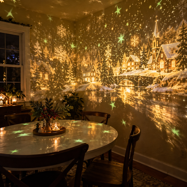 AI-generated Christmas projection atmosphere illustration