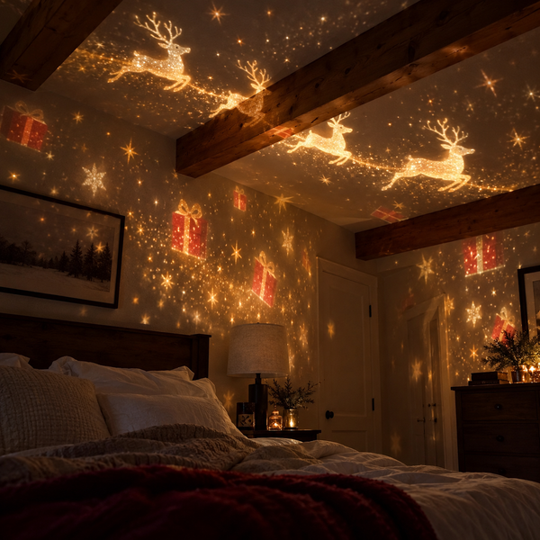 AI-generated Christmas projection atmosphere illustration