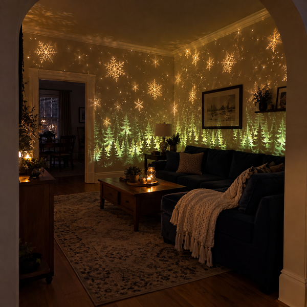AI-generated Christmas projection atmosphere illustration