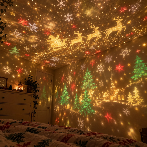 AI-generated Christmas projection atmosphere illustration