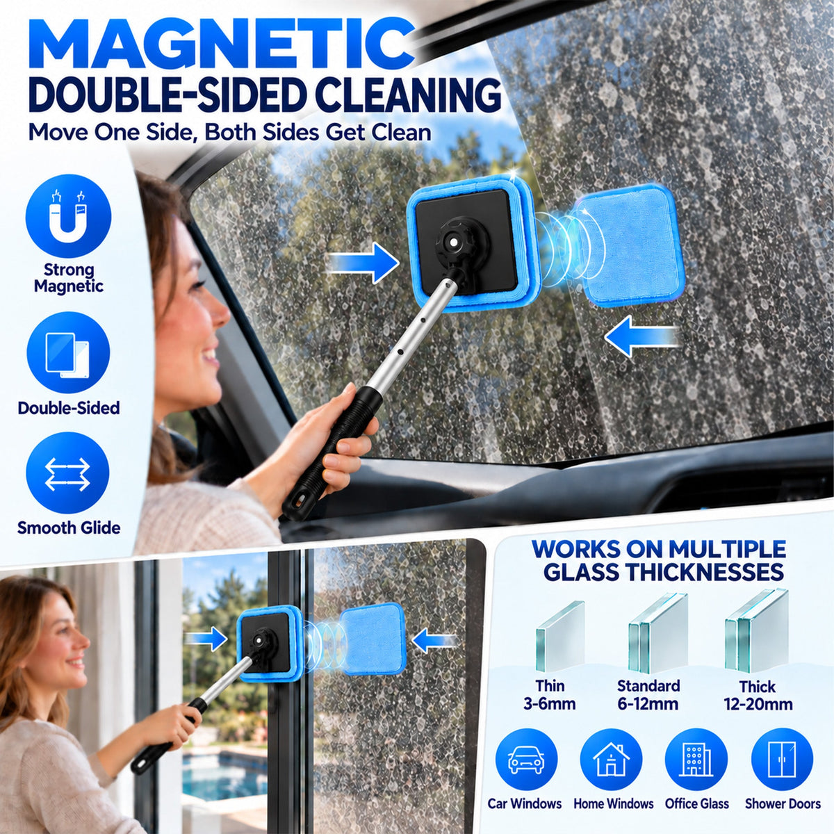 Faroniq All-In-One Magnetic Glass Cleaner