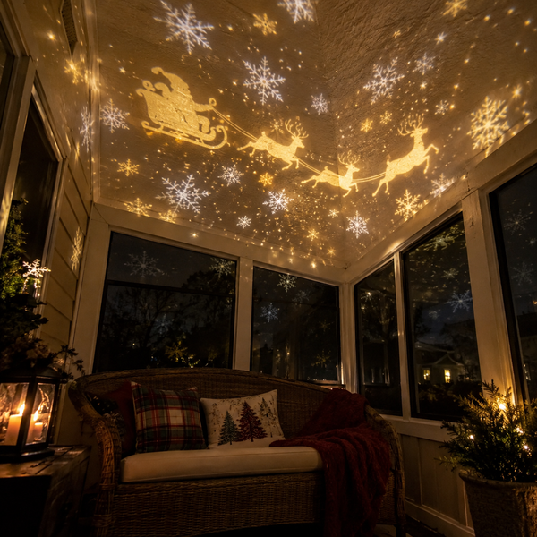 AI-generated Christmas projection atmosphere illustration