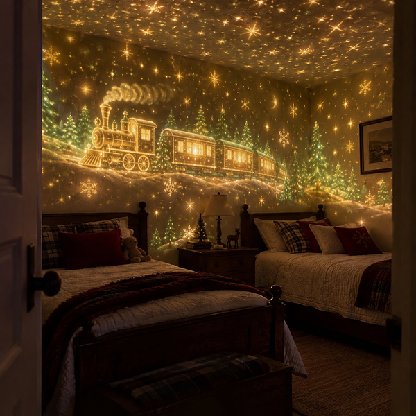 AI-generated Christmas projection atmosphere illustration