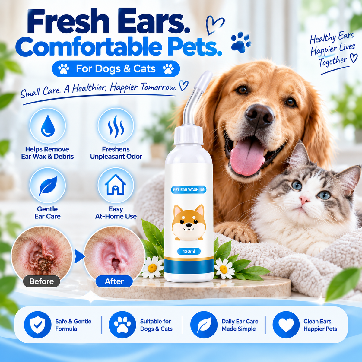 Faroniq®🐶🐱 Ear cleaner | Soothes itchy ears👂