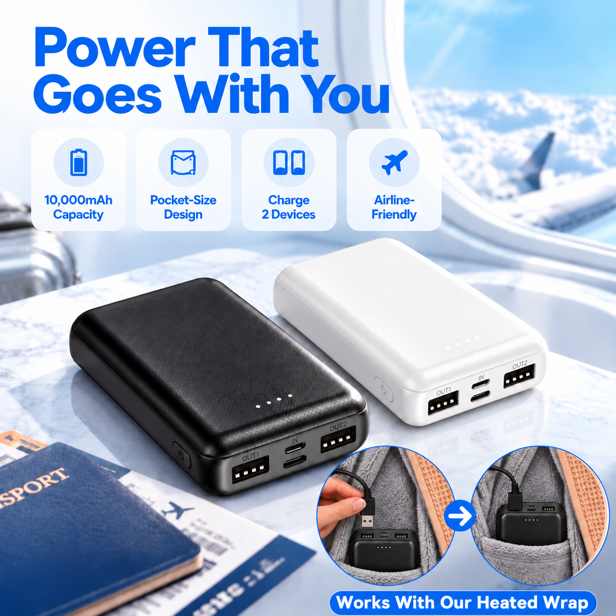 Faroniq Portable Power Bank for Heated Shawl