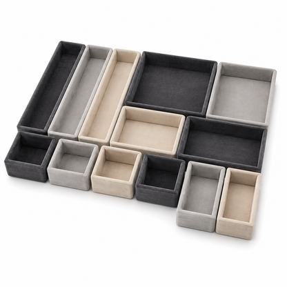 Modular Drawer Organizer Trays – Adjustable Storage Dividers for Jewelry, Makeup & Small Essentials