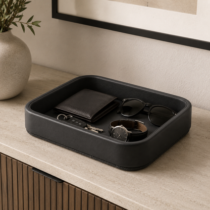 Luxury Leather Catchall Tray – Minimalist Organizer for Jewelry, Keys & Everyday Essentials