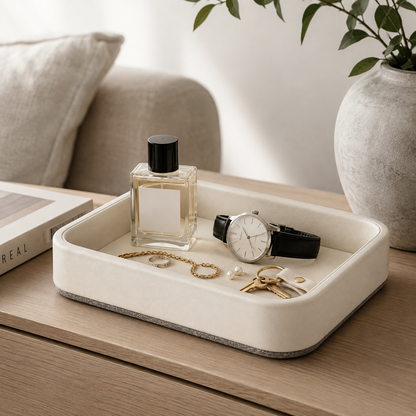 Luxury Leather Catchall Tray – Minimalist Organizer for Jewelry, Keys & Everyday Essentials