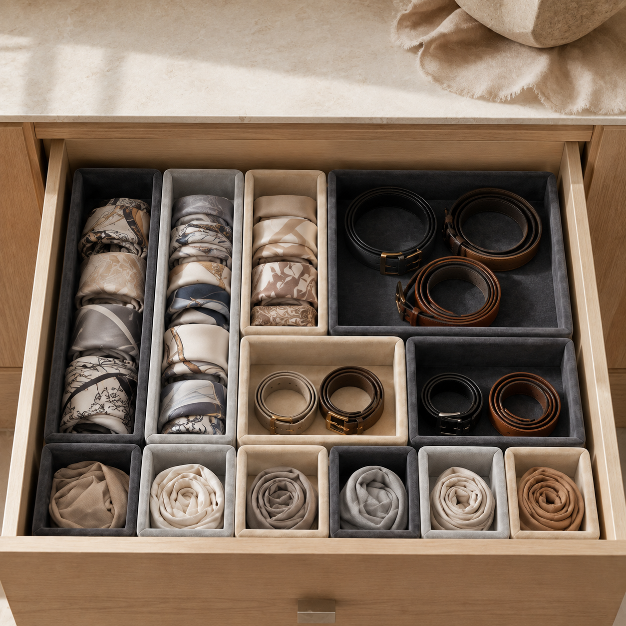 Modular Drawer Organizer Trays – Adjustable Storage Dividers for Jewelry, Makeup & Small Essentials
