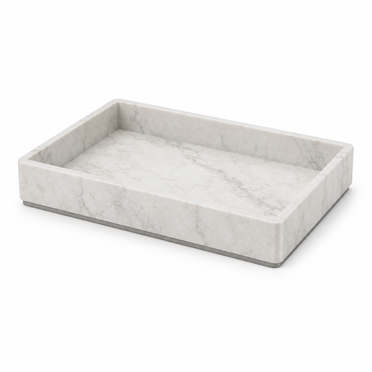 Marble Tray for Bathroom & Home Decor – Elegant Countertop Organizer for Vanity, Kitchen & Accessories